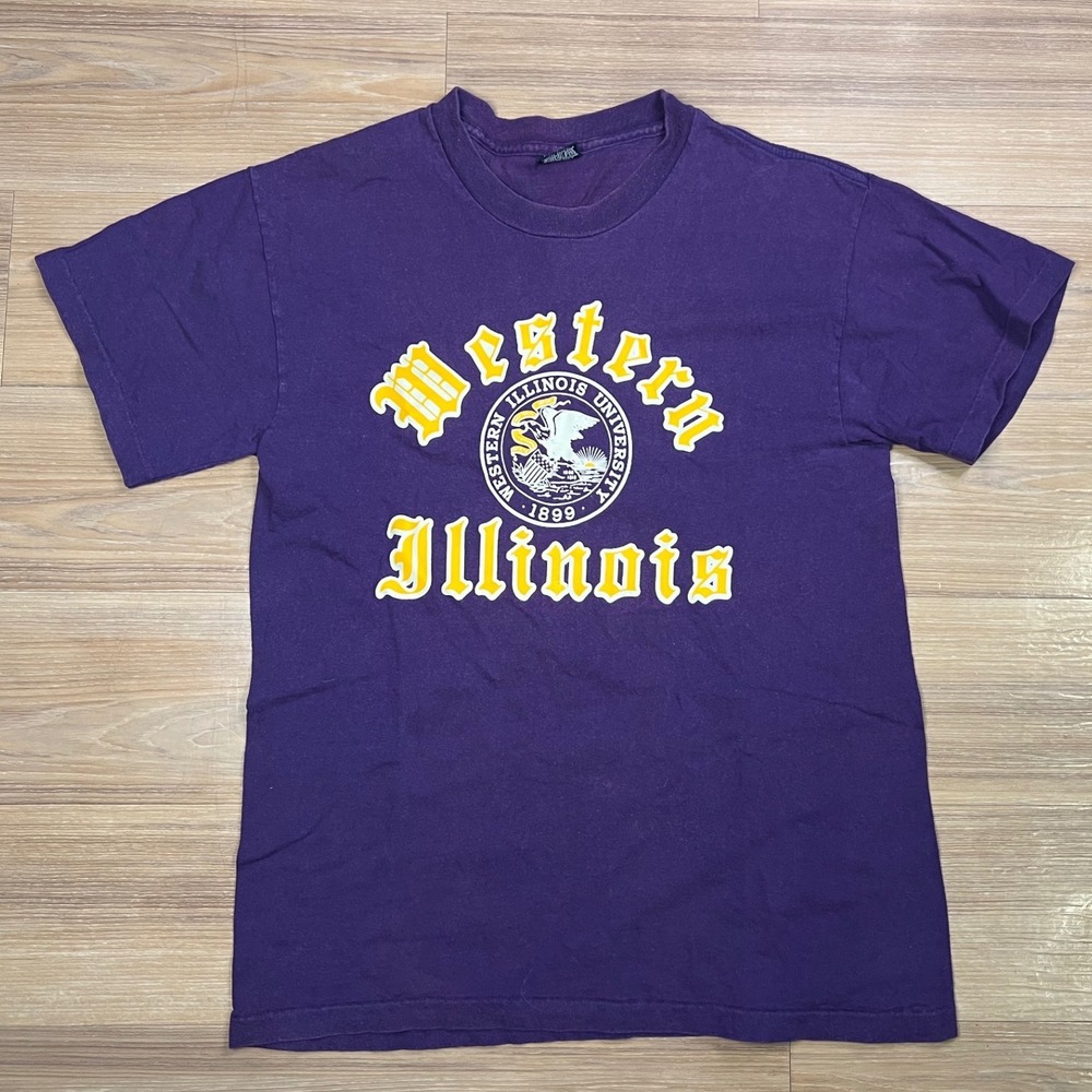 JanSport Western Illinois University T-Shirt Vintage Made in USA Purple L